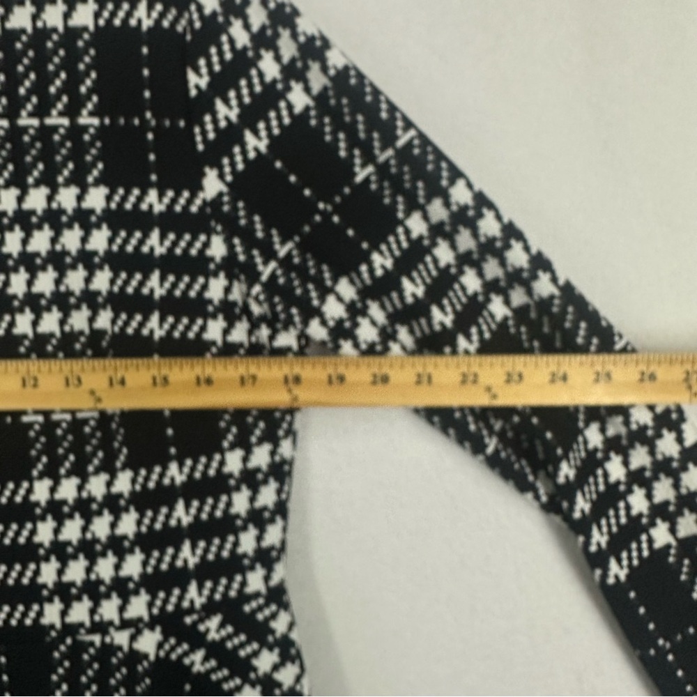 Long Aline Plaid Mock Neck Long Sleeve Dress Business Attire‎ Work Large Black - Picture 5 of 9
